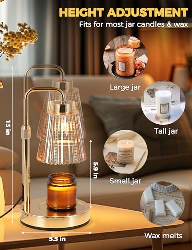 Gold Candle Warmer Lamp with 24h Cycle Timer