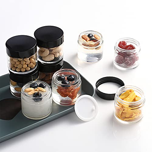 2 OZ Glass Jars with Black Lids (70 Count)