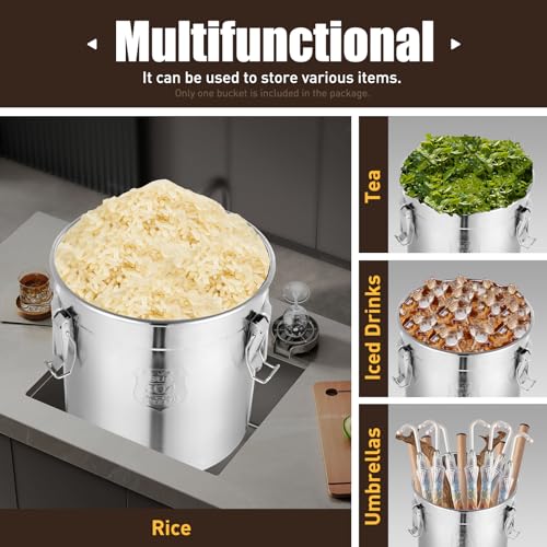 1115 OZ Stainless Steel Canister Rice Cereal Grain Storage Containers with Lid Airtight Coffee Bean Storage Milk Flour Sugar Food Storage for Home Bar Restaurant