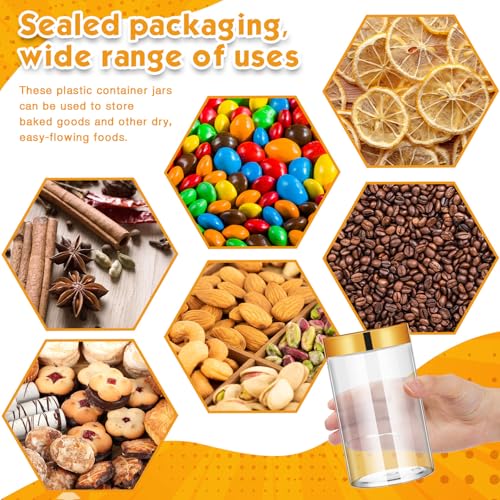 4 Pcs Plastic Jars Wide Mouth with Lids (4 Count)
