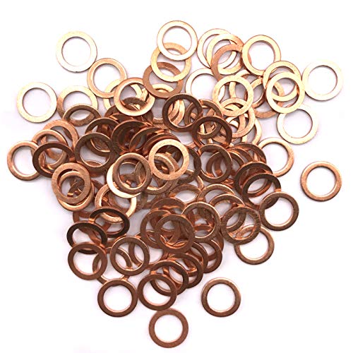 M8 Flat Washer Copper Sealing Ring (100 Count)