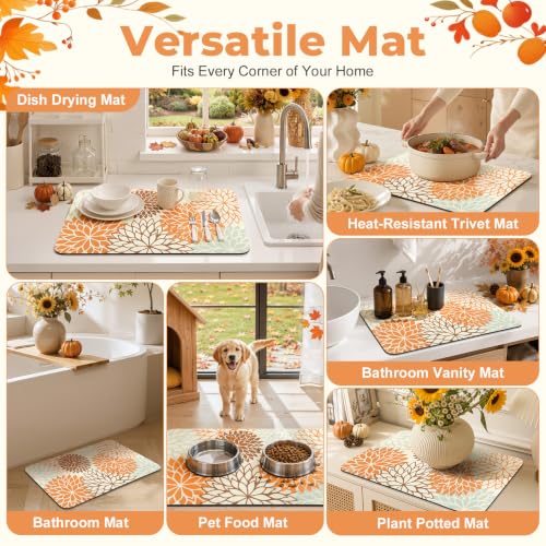Fall Dish Drying Mat