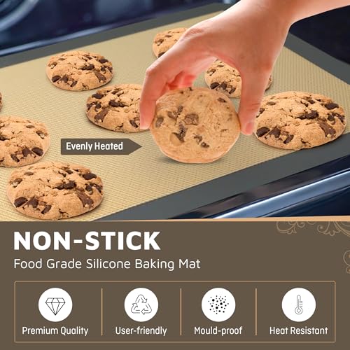 4 Pack Silicone Baking Mat Nonstick 2 Half and 2 Quarter Size (4 Count)