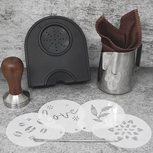 51mm Coffee Tamper Set Barista Kit for Portafilter Machine Wooden Espresso Tamper with Tamper Mat