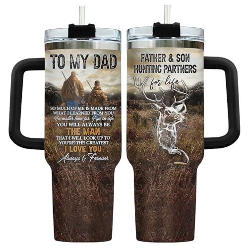 Hunting Father Hunter Partner Life 40 oz Tumbler with Handle