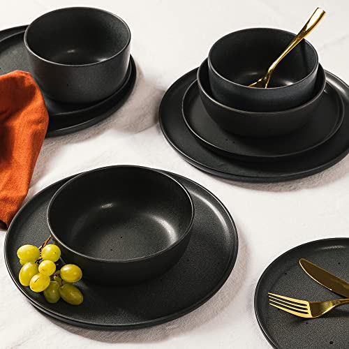 James Street Stoneware Matte Reactive Double Bowl Dinnerware Set