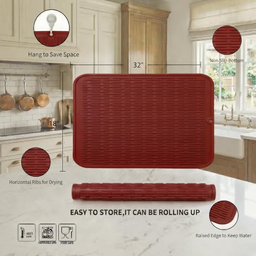 Silicone Dish Drying Mat for Multiple Usage