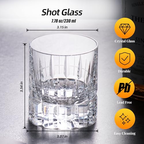 Crystal Whiskey Glasses Set of 2 Hand Blown Old Fashioned Glasses (2 Count)