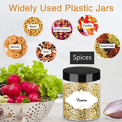 8 OZ Plastic Jars with Lids (48 Count)
