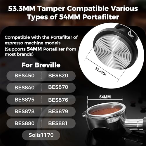 53.3MM V6 Impact Espresso Tamper with Sound Feedback