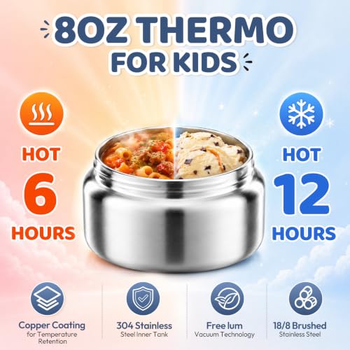 Bento Lunch Box for Kids with 8oz Soup Thermo&Lunch Bag