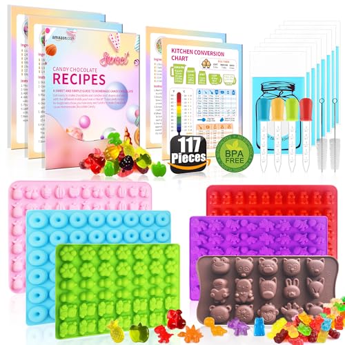117Pcs Silicone Gummy Bear Molds Kit with 100 Wrappers (117 Count)