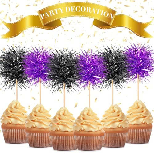 100 Pcs Halloween Foil Firework Cupcake Toppers