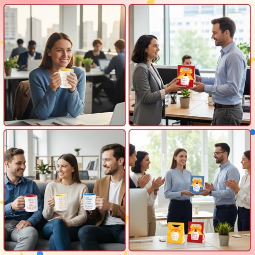6 Set Employee Appreciation Gifts 12 oz Thank You Mug and Mug Box (6 Count)