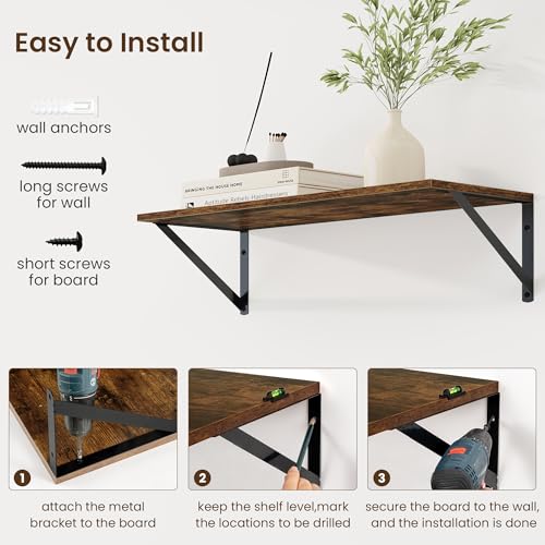 Deep Floating Shelves for Wall (2 Count)