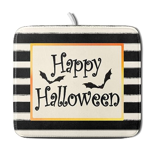 Happy Halloween Bats Dish Drying Mat for Kitchen Counter