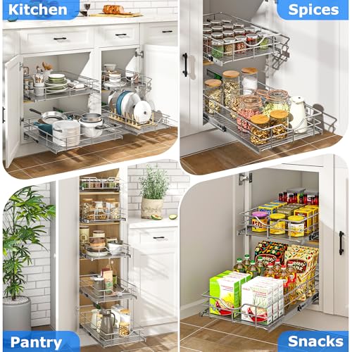 Soft Close Slide Out Cabinet Shelf