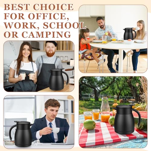 2 Pcs Thermal Coffee Carafe Insulated Stainless Steel Coffee Carafe for Hot Liquid Vacuum Thermal Pot Creamer Pitcher Dispenser with Brushes Keeping Hot Water Milk (2 Count)