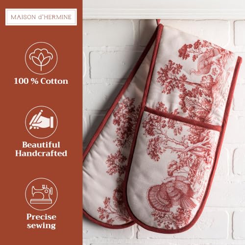 Double Oven Mitts 100% Cotton Double Oven Glove