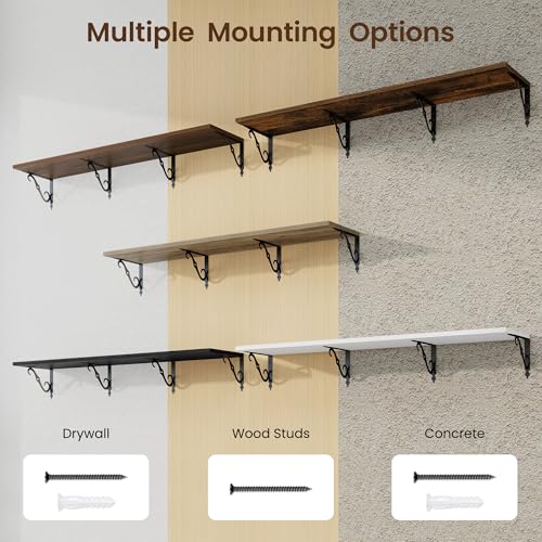 12 Inch Deep Floating Shelves for Wall (2 Count)