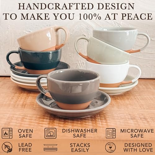 Ceramic Latte Art Mug With Saucer
