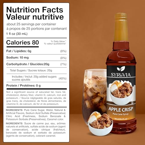 Coffee Syrup Apple Crisp Flavored Syrup for Drinks (25.4 Fl Oz)