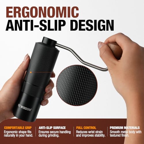 Portable Manual Coffee Grinder with Stainless Steel Conical Burr
