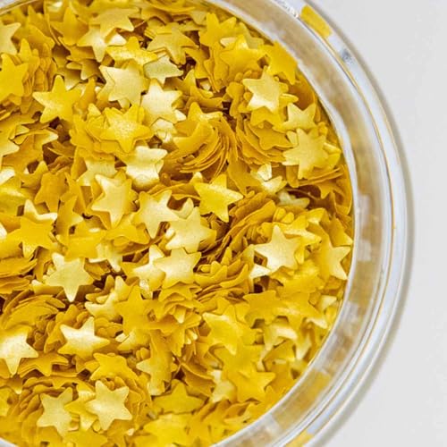 Gold Edible Star Shaped Glitter Sparkles for Cakes