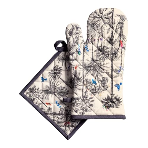 100% Cotton Oven Mitt & Pot Holder Set