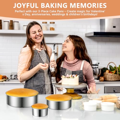 4/7/9-Inch Cake Pan Set, Removable Bottom, 304 Stainless Steel