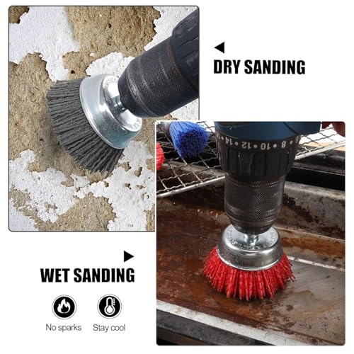 9 Pack Nylon Filament Abrasive Wire Sanding Brush Wheel (9 Count)