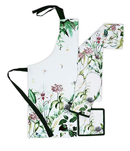 Cotton kitchen Aprons with Adjustable Strap & Waist Ties for Baking Cooking Gardening Spring Apron
