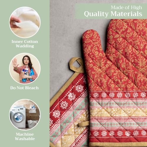 100% Cotton Oven Mitt & Pot Holder Set (2 Count)