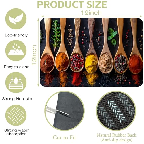 Dish Drying Mat for Kitchen Counter Absorbent Dish Coffee Mat 12"X19"