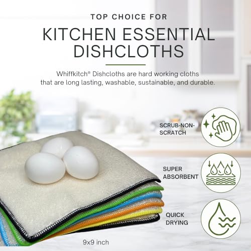 Dishcloths Kitchen Dishrag Cleaning Scrub Reusable 6pk 9x9in
