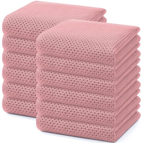 100% Cotton Waffle Weave Kitchen Dish Towels 12 (12 Count)