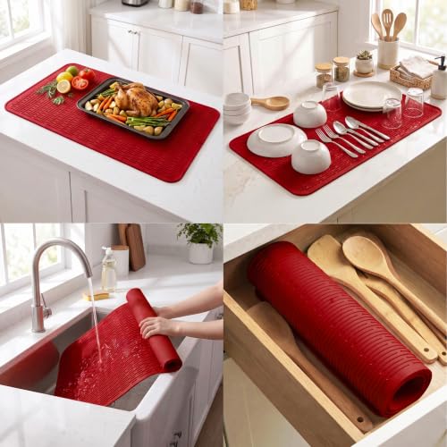 Silicone Dish Drying Mat for Multiple Usage