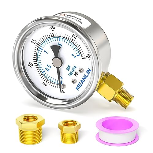 0~30Psi Dry Low Pressure Gauge Stainless Steel 1