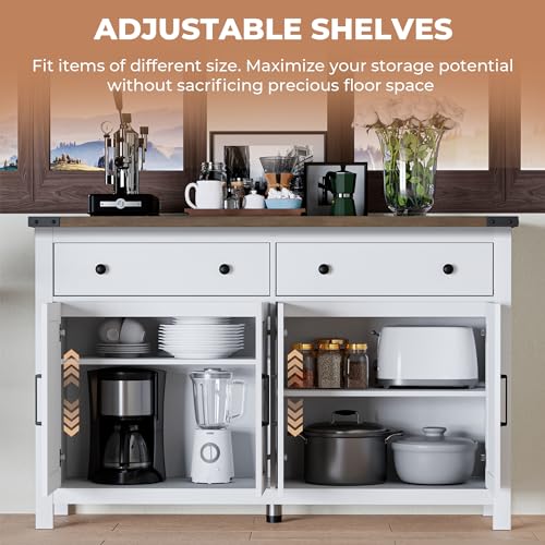 55" Modern Farmhouse Buffet Cabinet with Storage