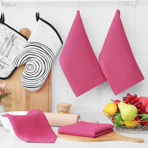 100% Cotton Waffle Weave Kitchen Dish Cloths 6 (6 Count)