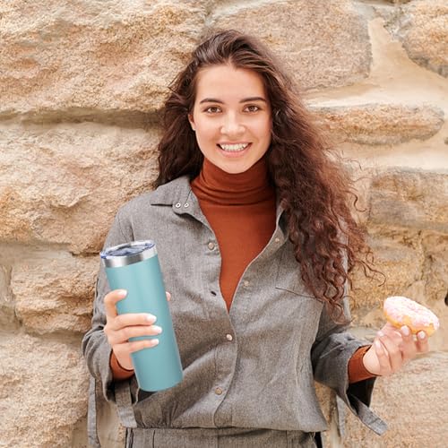20 oz Skinny Tumbler with Lid and Straw (8 Count)