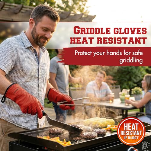 Silicone Griddle Grill Gloves Heat Resistant Oven Mitts
