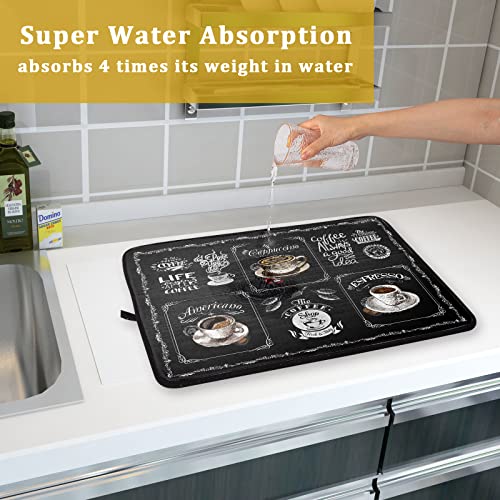 Coffee Bean Maker Dish Drying Mat for Countertops