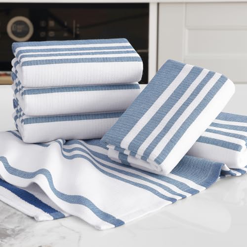 Premium Cotton Stripe Kitchen Towels 3 Pack (3 Count)