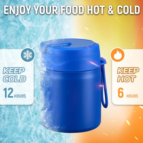 17oz Soup Thermo for Hot Food Kids Insulated Vacuum Food Jar with Stainless Steel Spoon Wide Mouth Thermo Leakproof Lunch Food Container Kids Hot Lunch Box