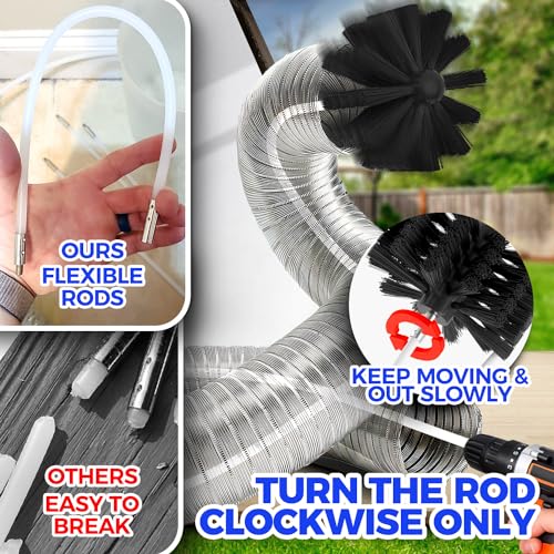 42FT Dryer Vent Cleaner Kit 50Pcs