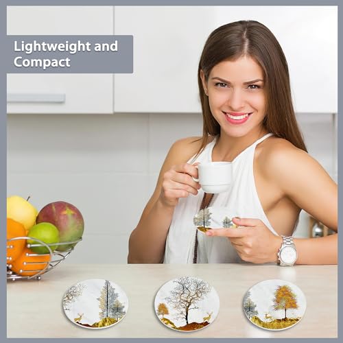 Drink Coasters Set of 6 with Holder