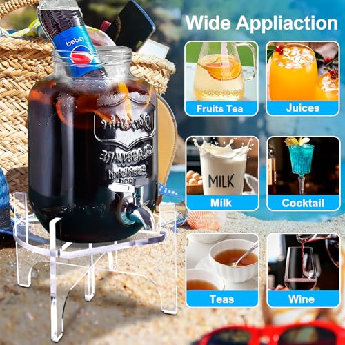 1 Gallon Glass Drink Dispenser with Acrylic Stand