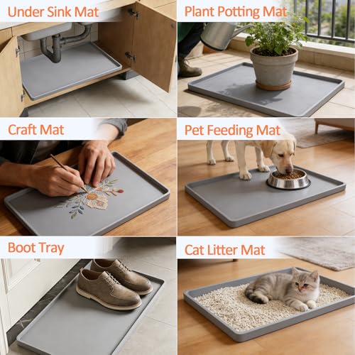 Silicone Coffee Maker Mat with Lip for Countertops