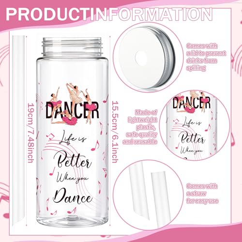 24 Pcs Dance Tumbler Cups with Lids Straws (24 Count)